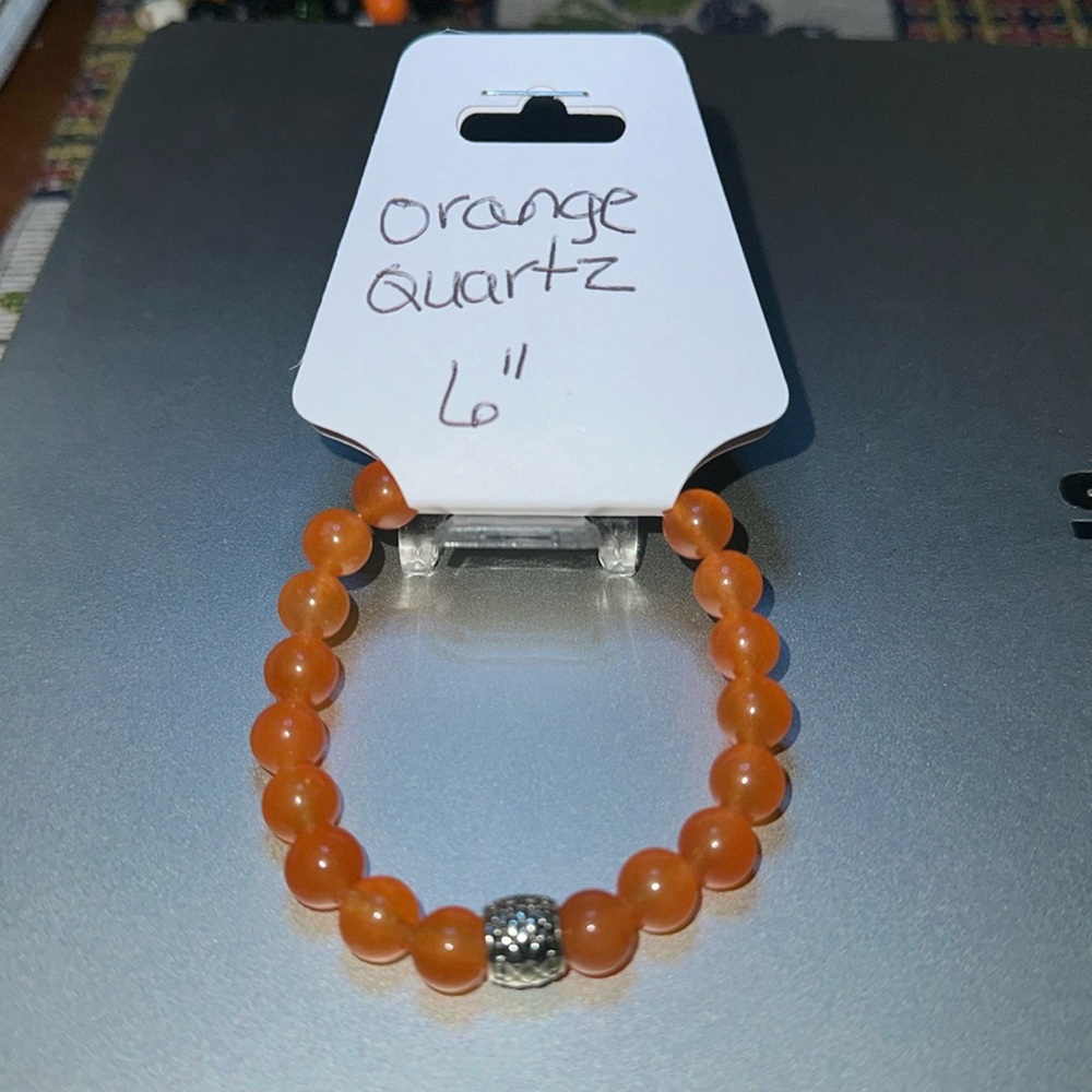 Handcrafted Orange Quartzite Stretch Bracelet